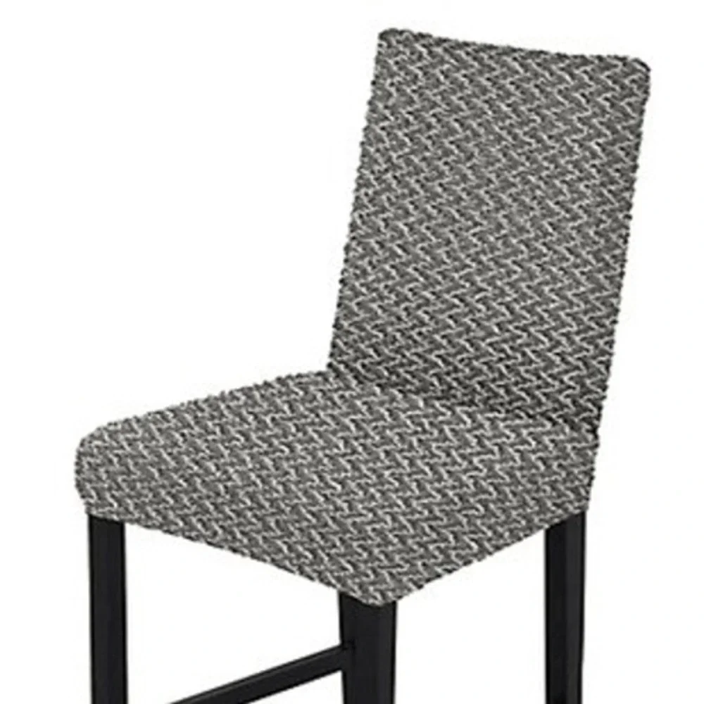 Gaico Arredo 2 Pack Gray Stretch Dining Room Chair‎ Covers Embossed Fabric Gray